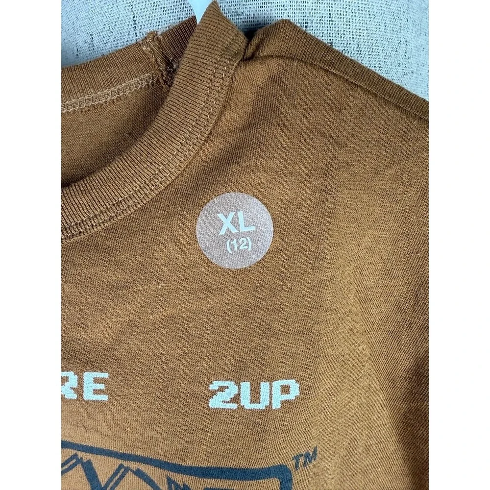Gap Pac-Man Graphic Tee Kids XL 12 Brown Excellent Long Sleeve Arcade Shirt